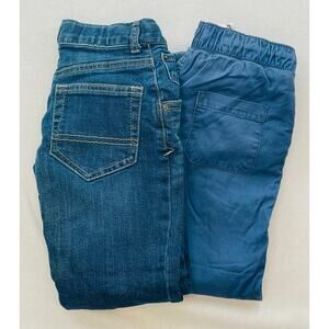 Boys Bundle 4T Pants w/ Lining Denim Jeans and Drawstring Pants, Lining pants